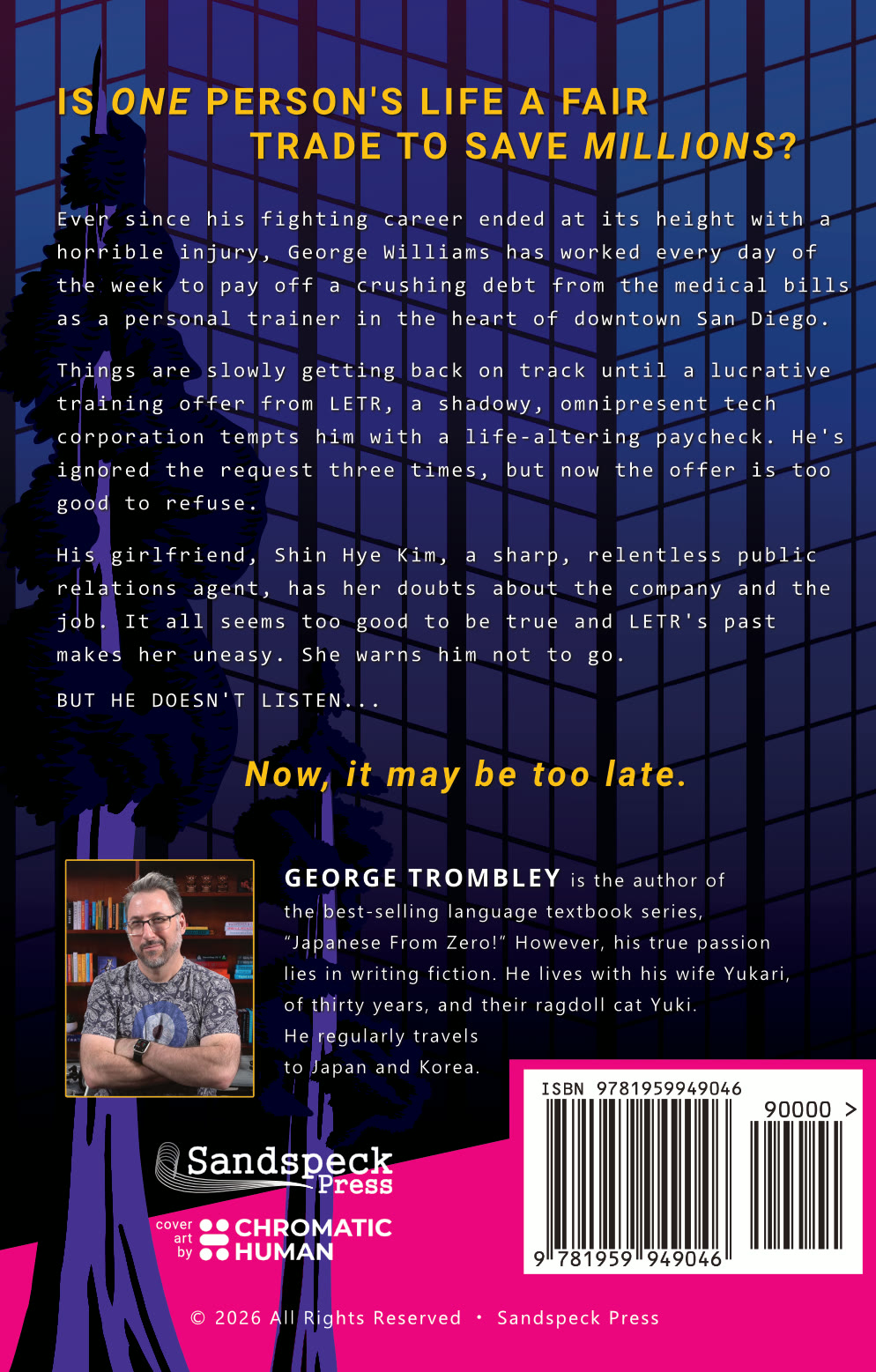 Fate Squared back cover with the synopsis and author bio.